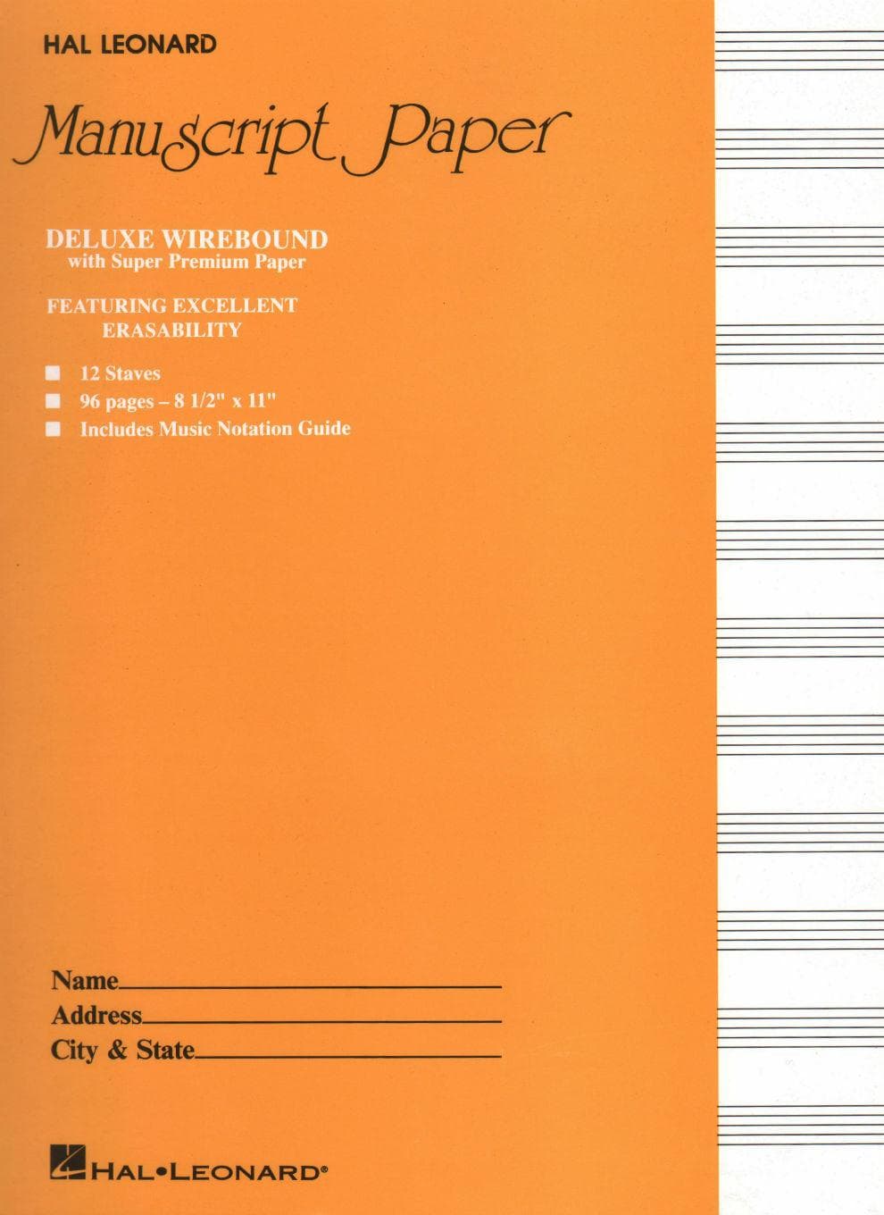 Deluxe Music Manuscript Paper - Wirebound Notation Paper