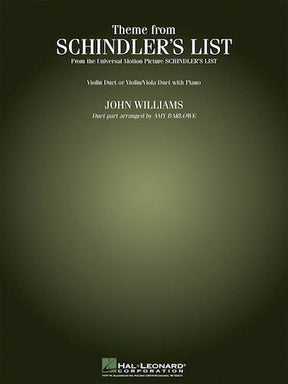 Williams, John - Theme from "Schindler's List" - Two Violins (Violin/Viola) and Piano - arranged by Amy Barlowe - Hal Leonard Publication