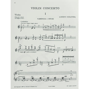 Ginastera, Alberto - Violin Concerto, Op. 30 for Violin and Piano