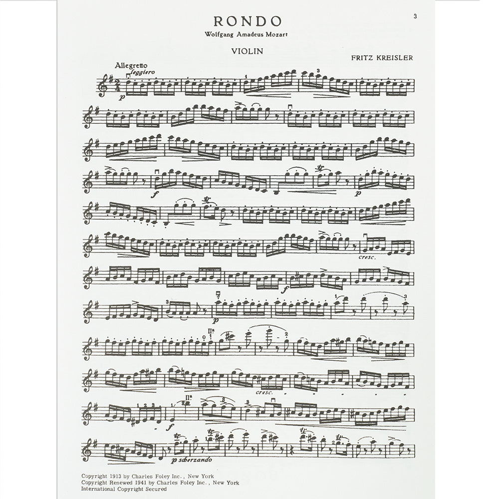 mozart violin sheet