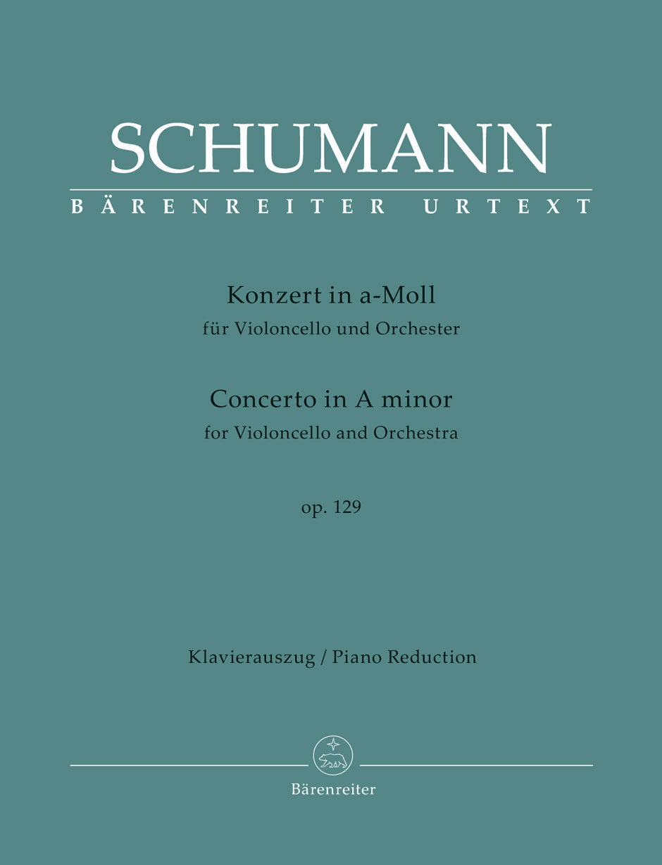 Schumann, Robert - Cello Concerto in a minor, op. 129 for Cello and Piano - Barenreiter Urtext