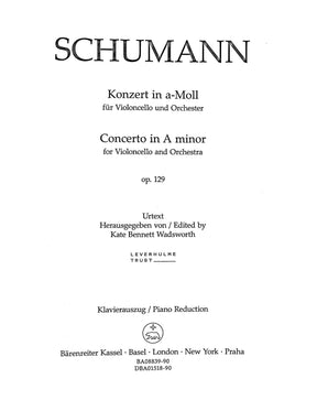 Schumann, Robert - Cello Concerto in a minor, op. 129 for Cello and Piano - Barenreiter Urtext