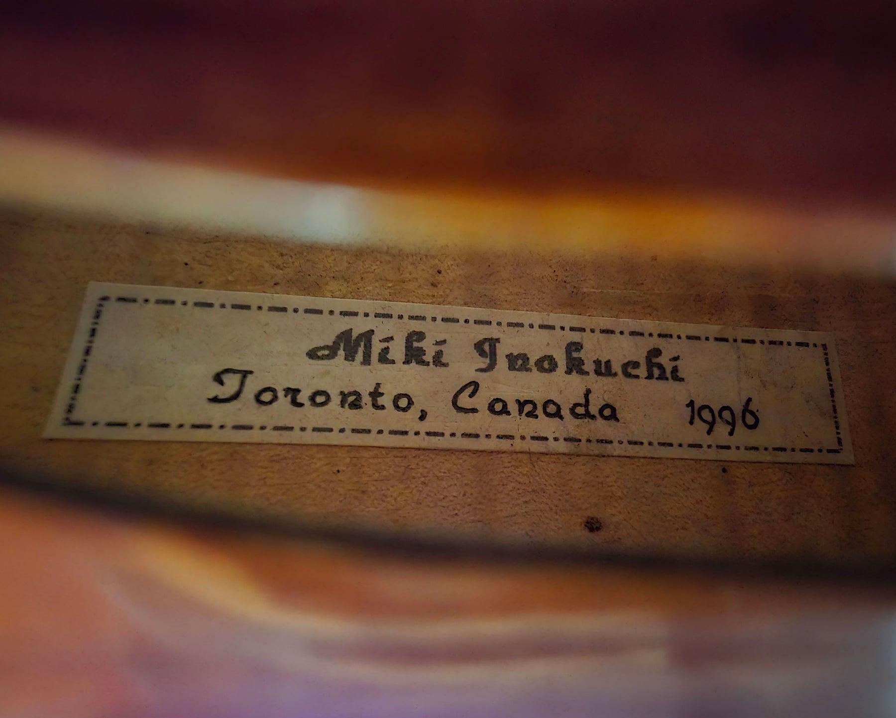 Miki Inokuchi Violin, Toronto, 1996