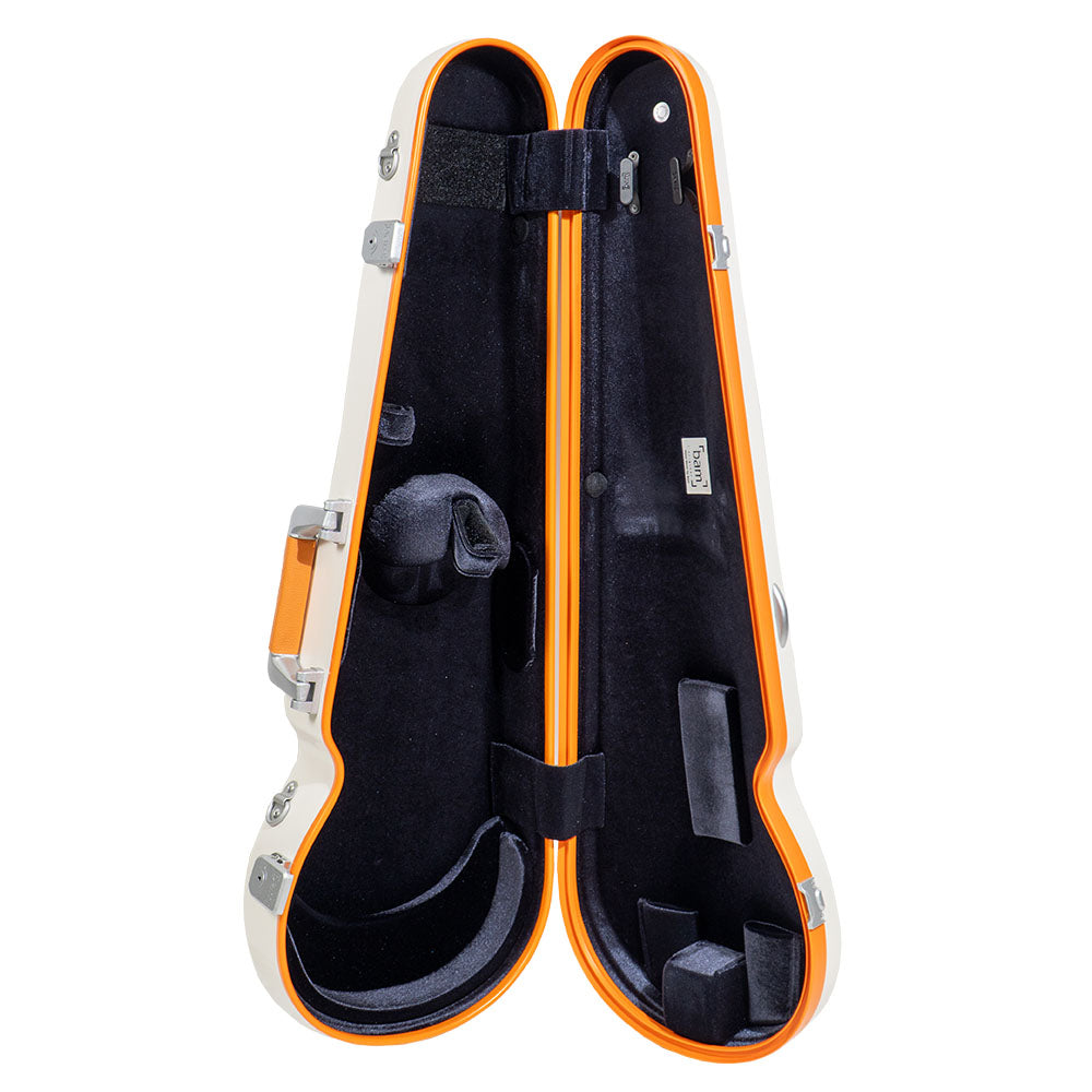 BAM Graffiti Hightech Contour Violin Case - 4/4 Size - White and Orange