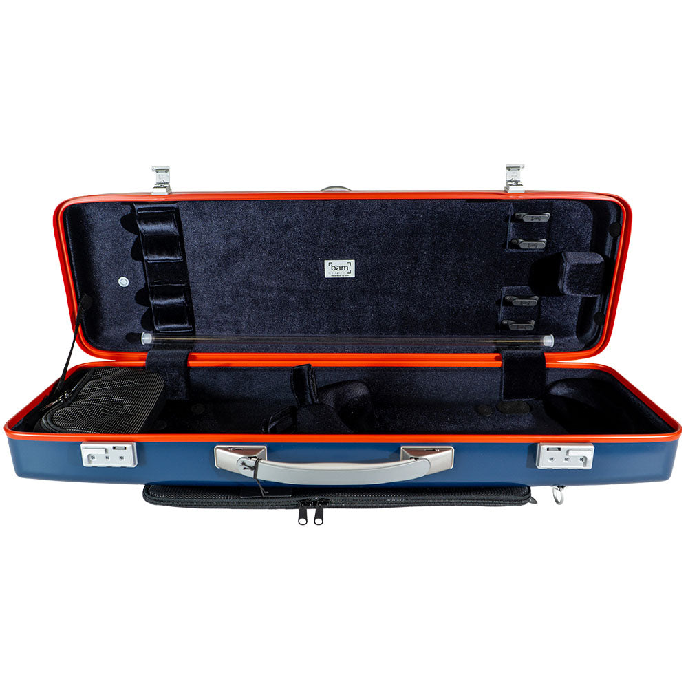 BAM Graffiti Hightech Oblong Violin Case - 4/4 Size - Navy and Red