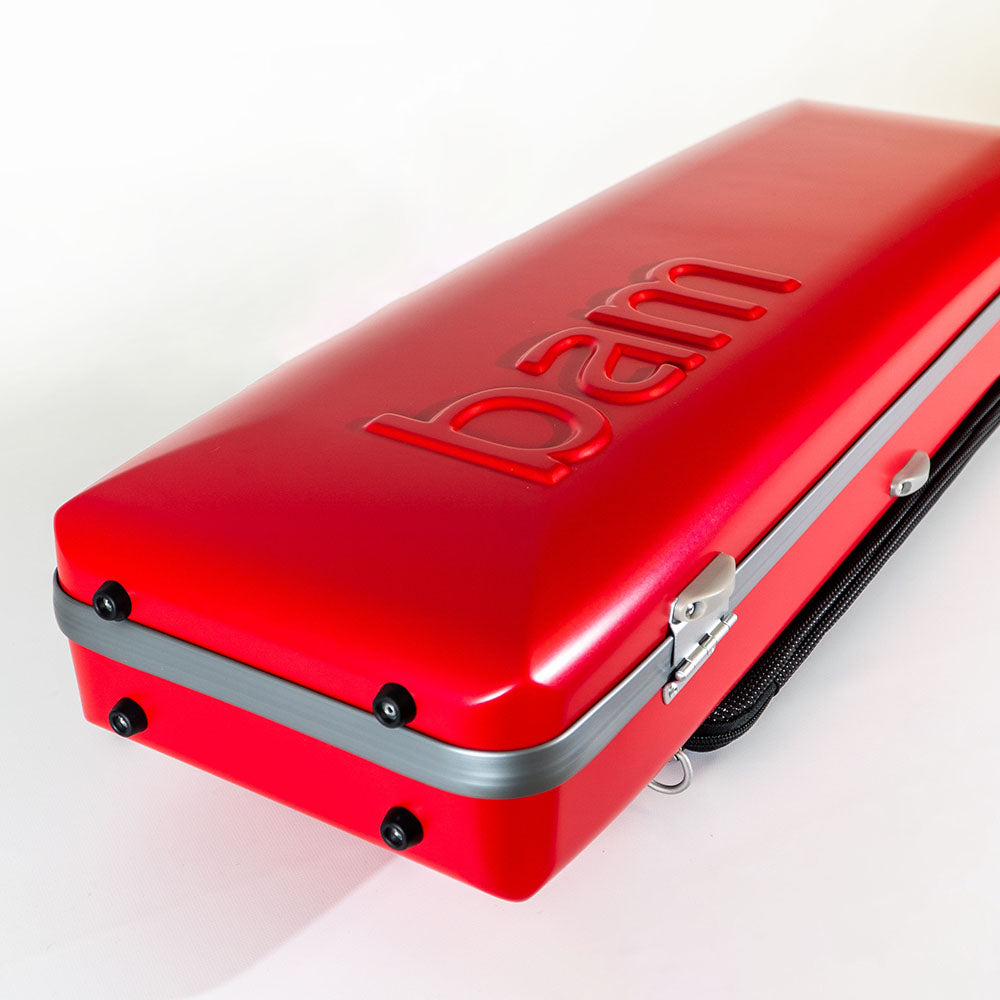 BAM Graffiti Hightech Oblong Violin Case - 4/4 Size - Raspberry and Silver