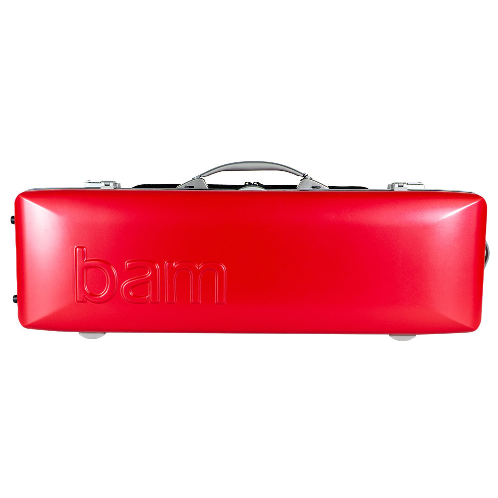 BAM Graffiti Hightech Oblong Violin Case - 4/4 Size - Raspberry and Silver