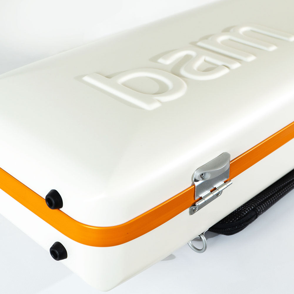 BAM Graffiti Hightech Oblong Violin Case - 4/4 Size - White and Orange