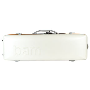 BAM Graffiti Hightech Oblong Violin Case - 4/4 Size - White and Orange