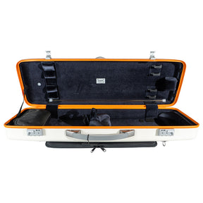 BAM Graffiti Hightech Oblong Violin Case - 4/4 Size - White and Orange