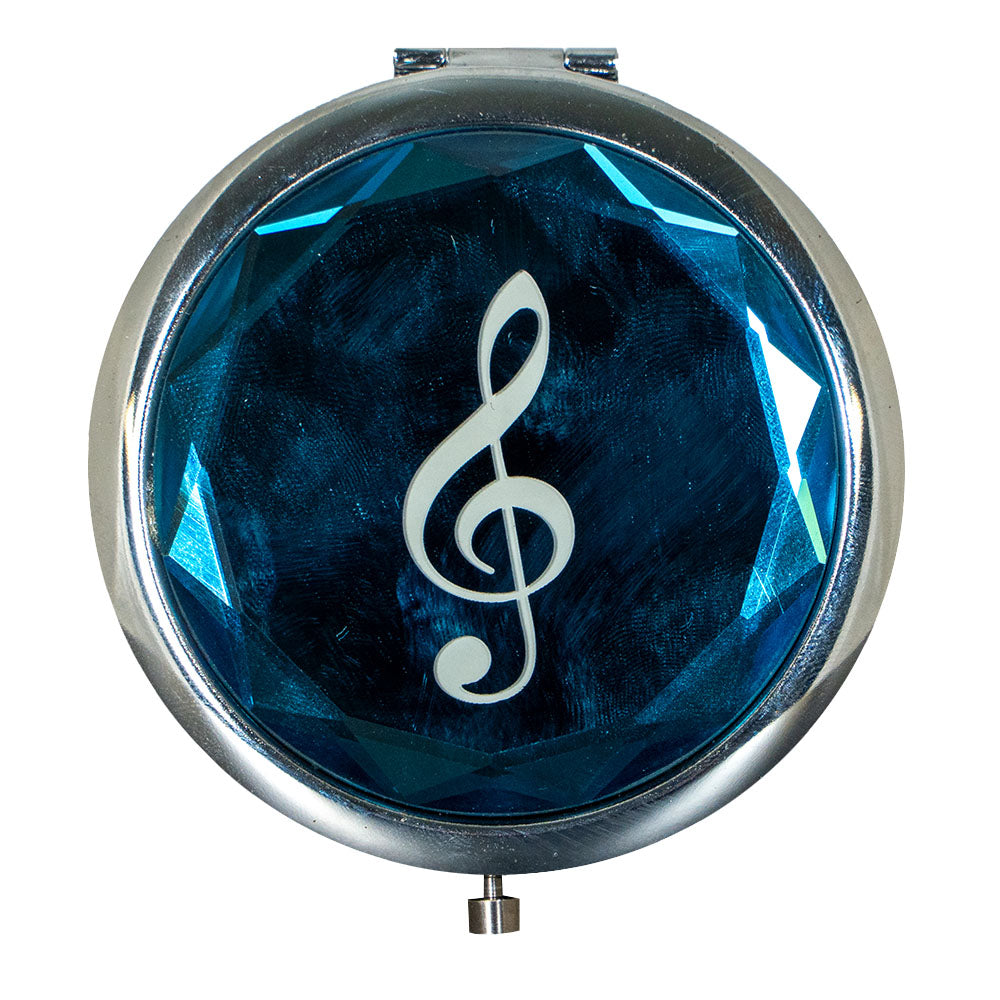 Treble Clef Compact Mirror - Blue