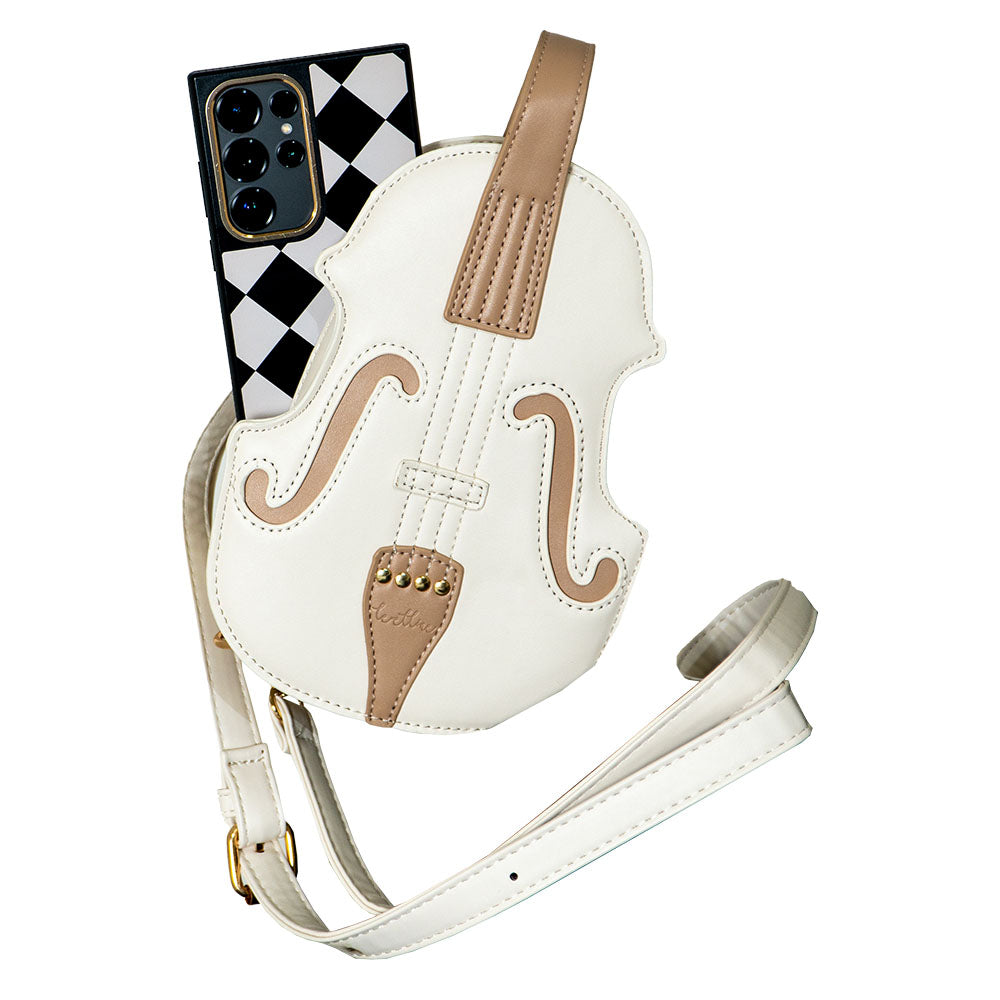 Violin-Shaped Purse - White