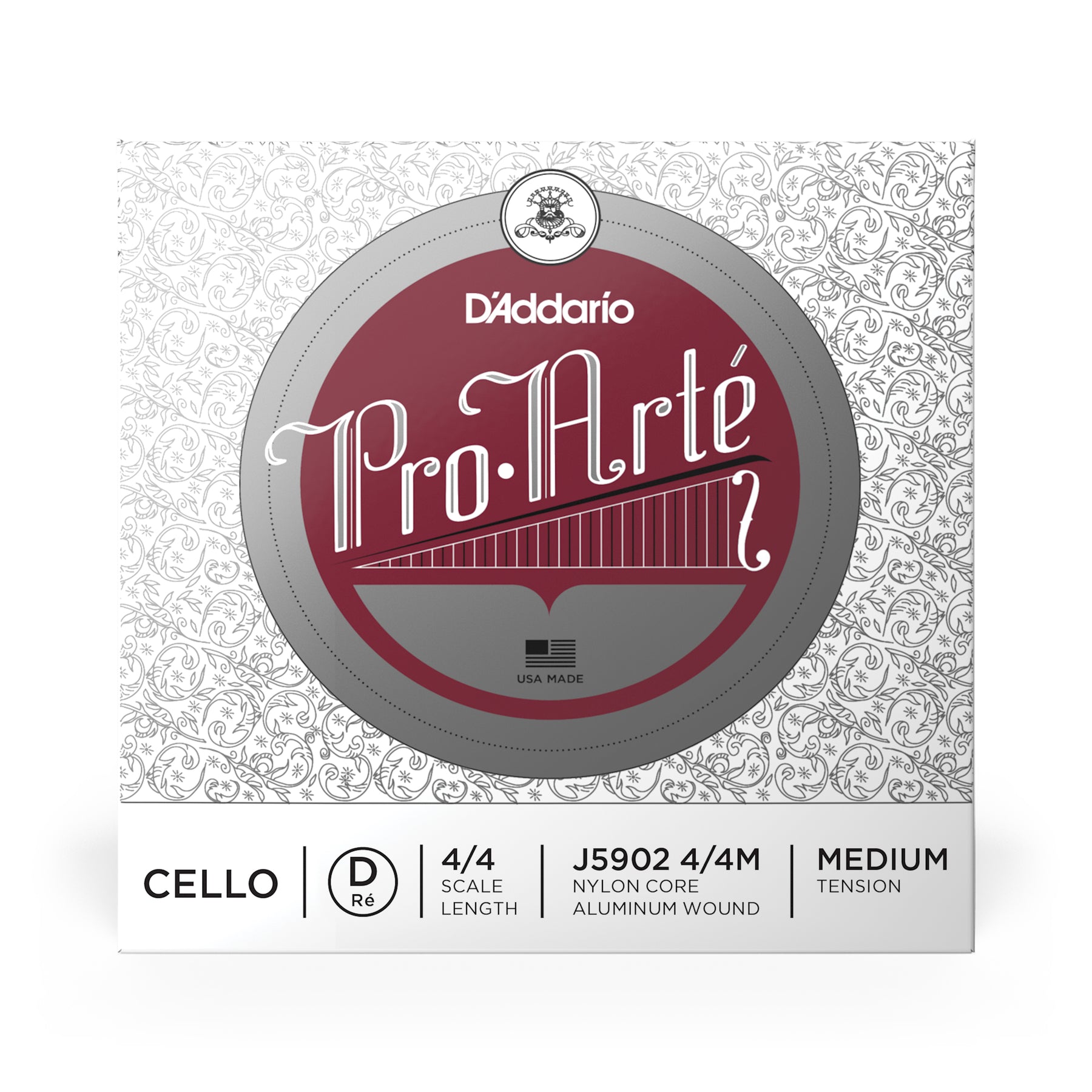 Pro-Arte Cello Single D String, 4/4 Scale, Medium Tension