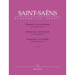 Saint-Saëns, Camille - Sonata no. 1 for Violin and Piano in D minor op. 75 - Barenreiter URTEXT