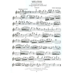 Gluck, Christoph Willibald - Melodie from "Orphée et Eurydice" - Violin and Piano - transcribed by Fritz Kreisler - Carl Fischer Edition