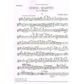 Bliss, Arthur  String Quartet in A Major, Op 4  Two Violins, Viola, and Cello  Score and Parts  Edition Peters