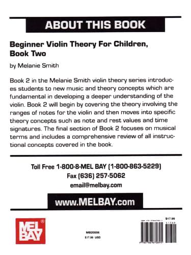 Smith, Melanie - Beginner Violin Theory for Children Book 2 - Theory Book - Mel Bay Publications