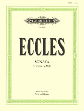 Eccles, Henry - Sonata in g minor - Viola and Piano - edited by Paul Klengel - CF Peters Edition