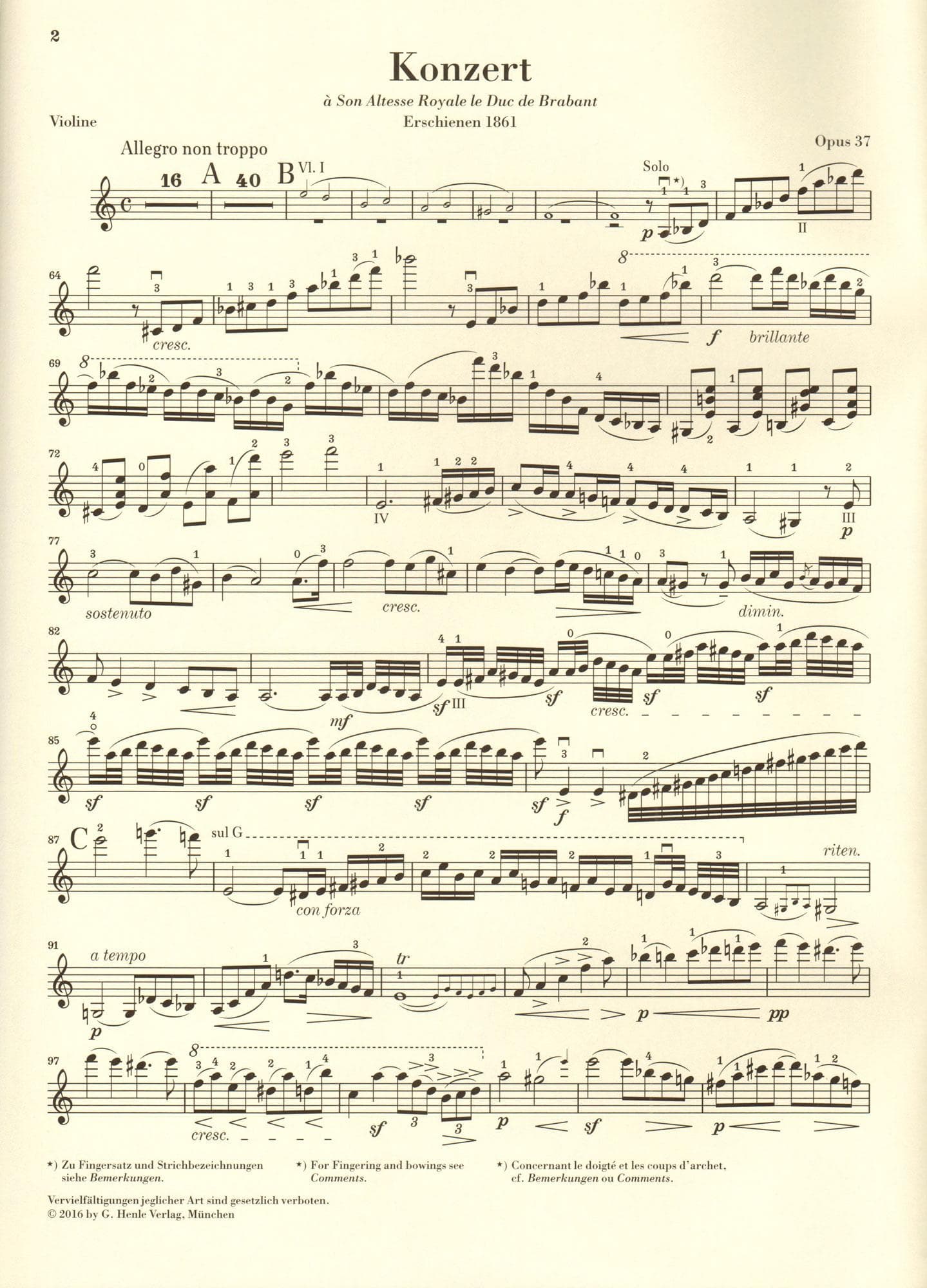 Vieuxtemps, Henri - Concerto No. 5 in A minor, Opus 37 - for Violin and Piano - edited by Iwazumi - G Henle Verlag URTEXT