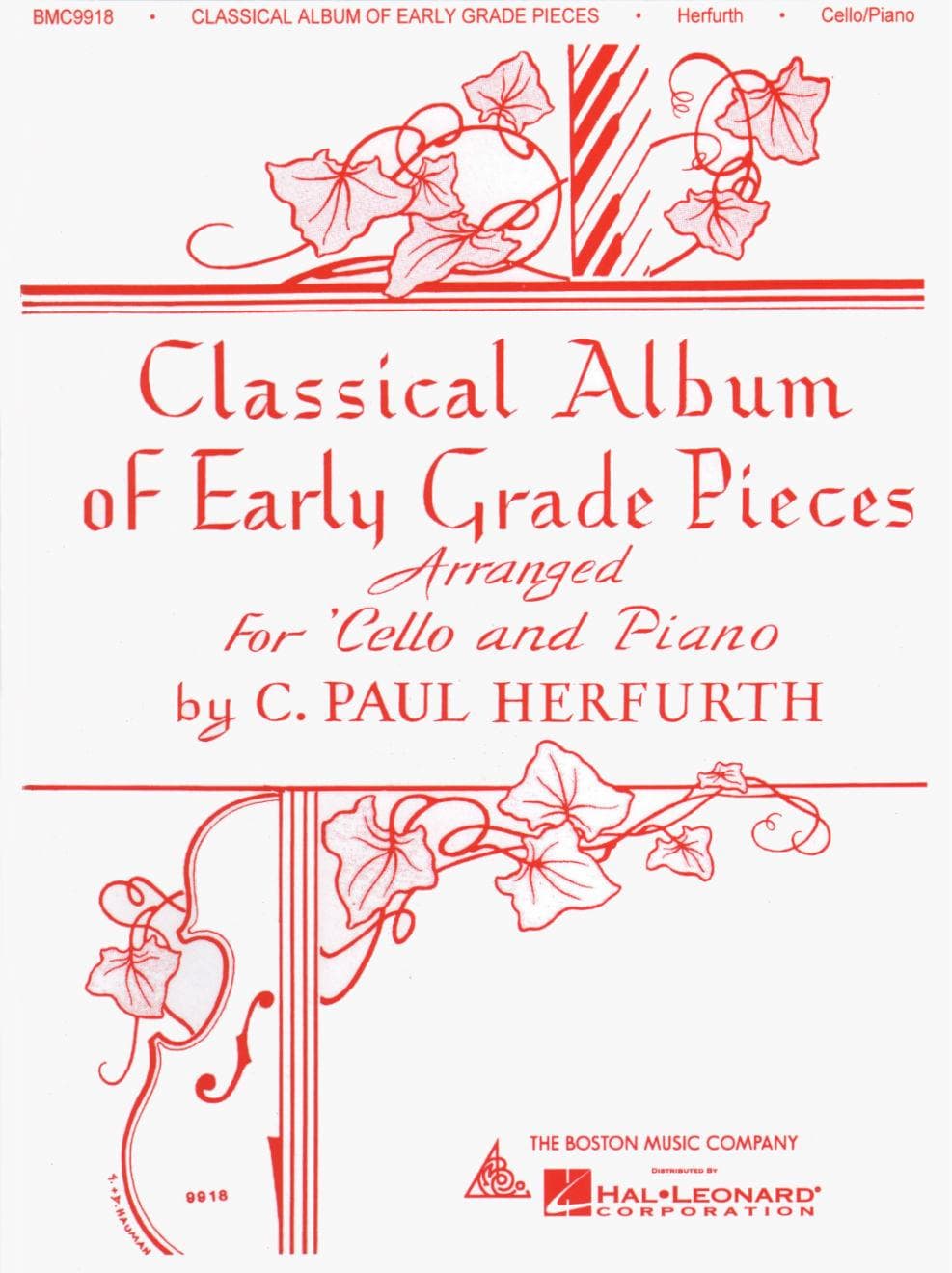 Classical Album of Early Grade Pieces - Cello and Piano - arranged by C Paul Herfurth - Boston Music Co