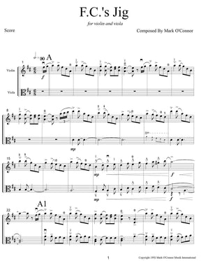 O'Connor, Mark - F.C.'s Jig for Violin and Viola - Score - Digital Download