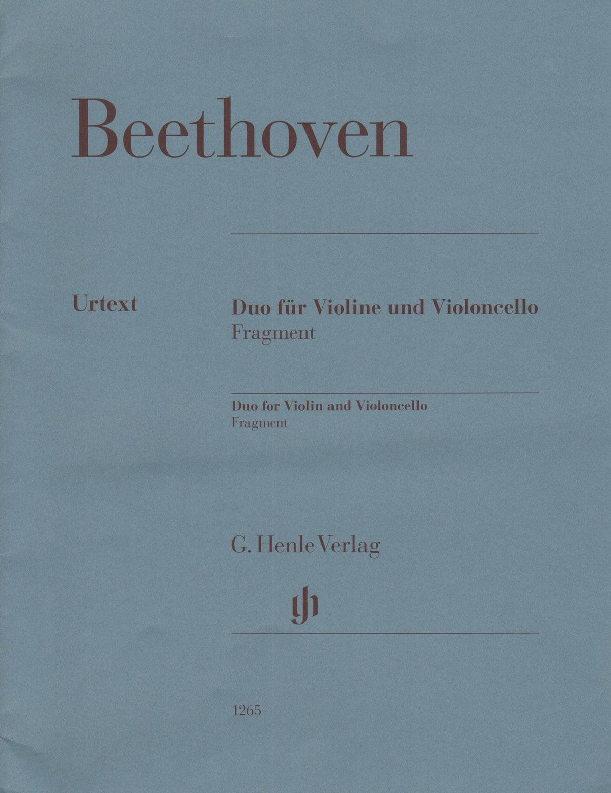 Beethoven - Duet Fragment - for Violin and Cello - edited and completed by Robert D. Levin - G Henle URTEXT