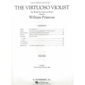 Primrose - Virtuoso Violist Published by G Schirmer