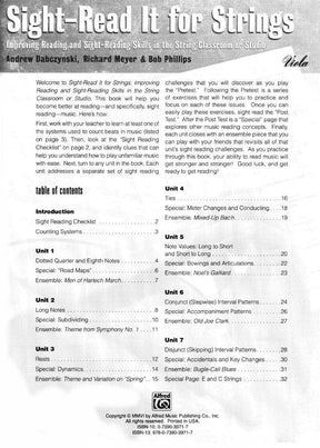 Dabczynski / Meyer / Phillips - Sight Read It for Strings: Improving Reading and Sight-Reading Skills in the String Classroom or Studio for Viola - Alfred Publication