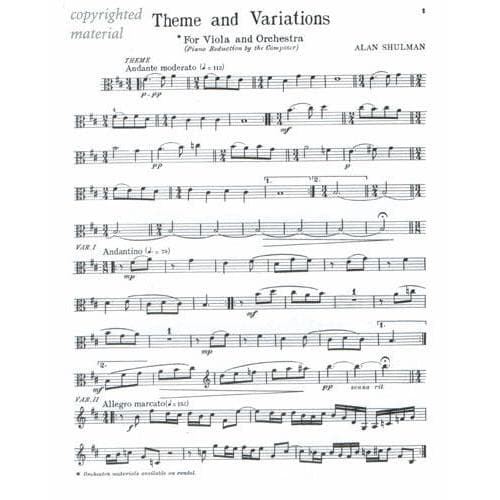 Shulman - Theme and Variations for Viola & Piano