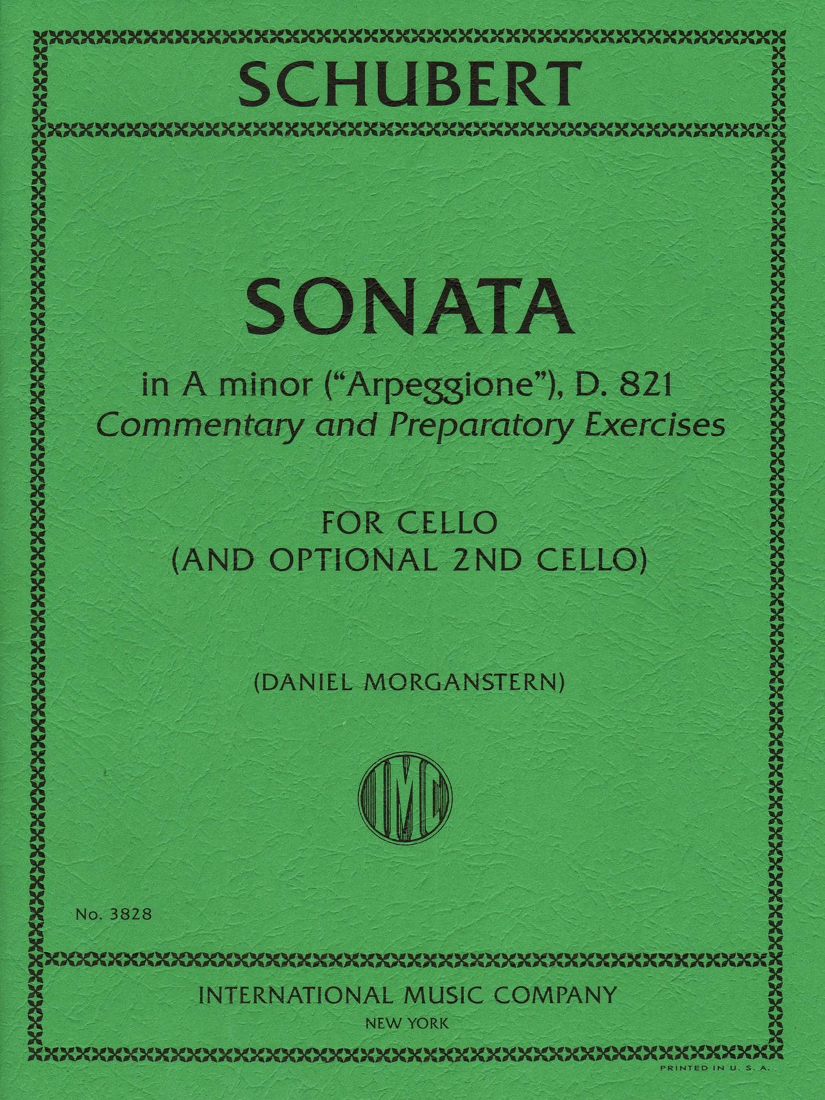 Schubert, Franz - Sonata in A minor - for Cello - with Optional 2nd Cello, Commentary and Preparatory Exercises by Daniel Morganstern - International