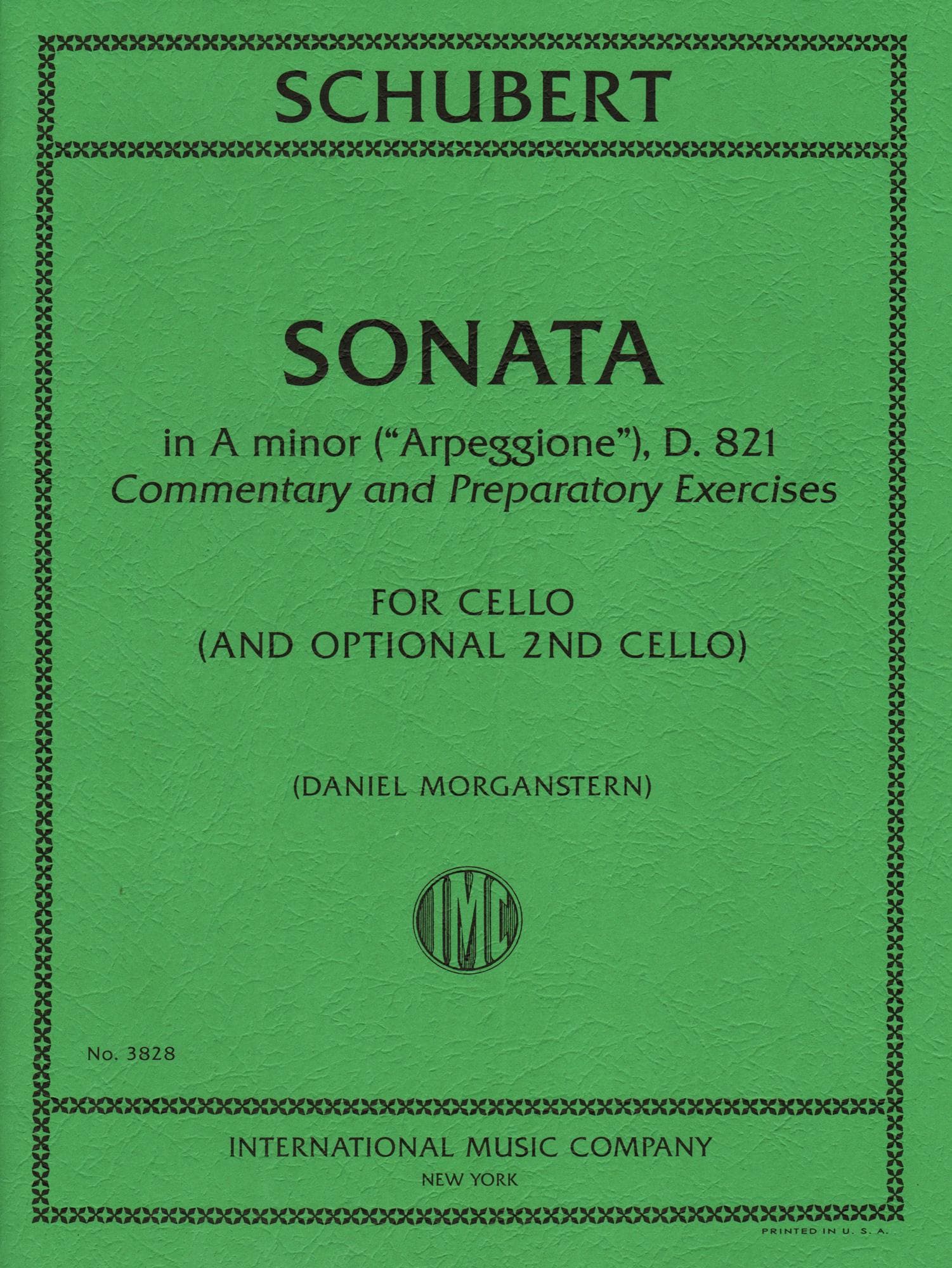 Schubert, Franz - Sonata in A minor - for Cello - with Optional 2nd Cello, Commentary and Preparatory Exercises by Daniel Morganstern - International