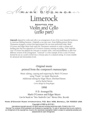 O'Connor, Mark - Limerock for Violin and Cello - Cello - Digital Download