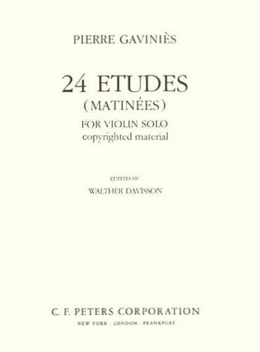 Gaviniès, Pierre - 24 Etudes (Matinées) - Violin solo - edited by Walther Davisson - Edition Peters