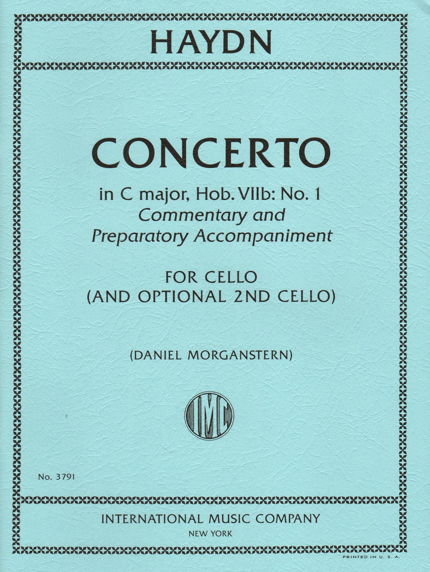 Haydn, Joseph - Concerto in C major - for Cello - with Optional 2nd Cello, Commentary and Preparatory Exercises by Daniel Morganstern - International