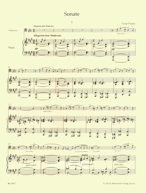 Franck, Cesar - Sonata and Melancolie - for Cello and Piano - edited by Woodfull-Harris - Barenreiter URTEXT