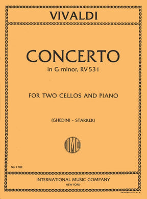 Vivaldi, Antonio - Concerto In g minor F III No 2 RV 531 For Two Cellos and Piano Edited by Starker Published by International Music Company