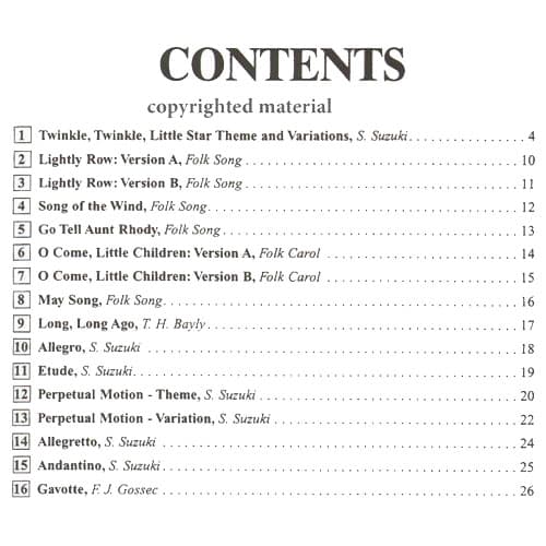 Suzuki String Quartets for Beginning Ensembles, Volume 1