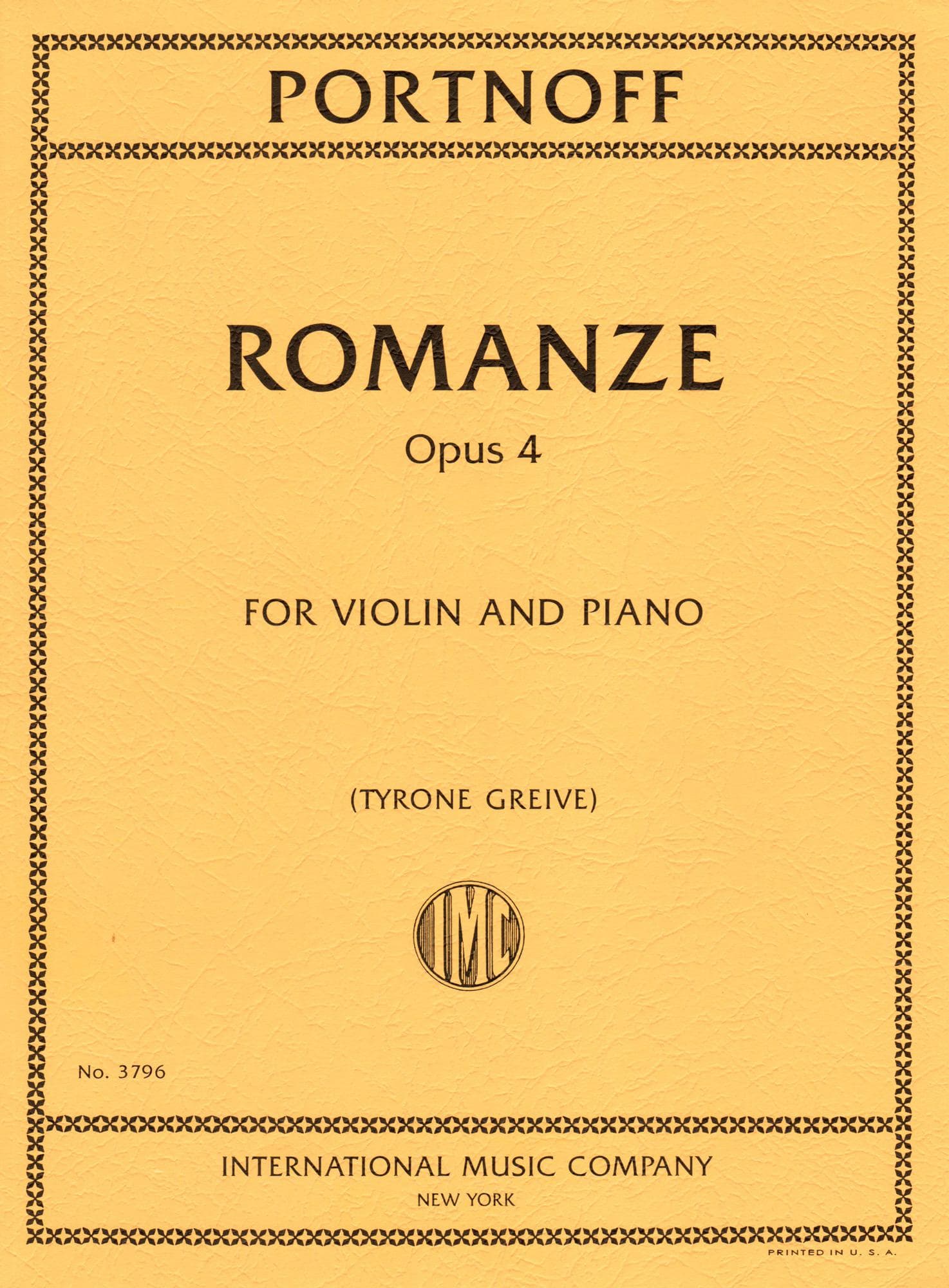 Portnoff, Leo - Romanze for Violin and Piano, Op 4 - International