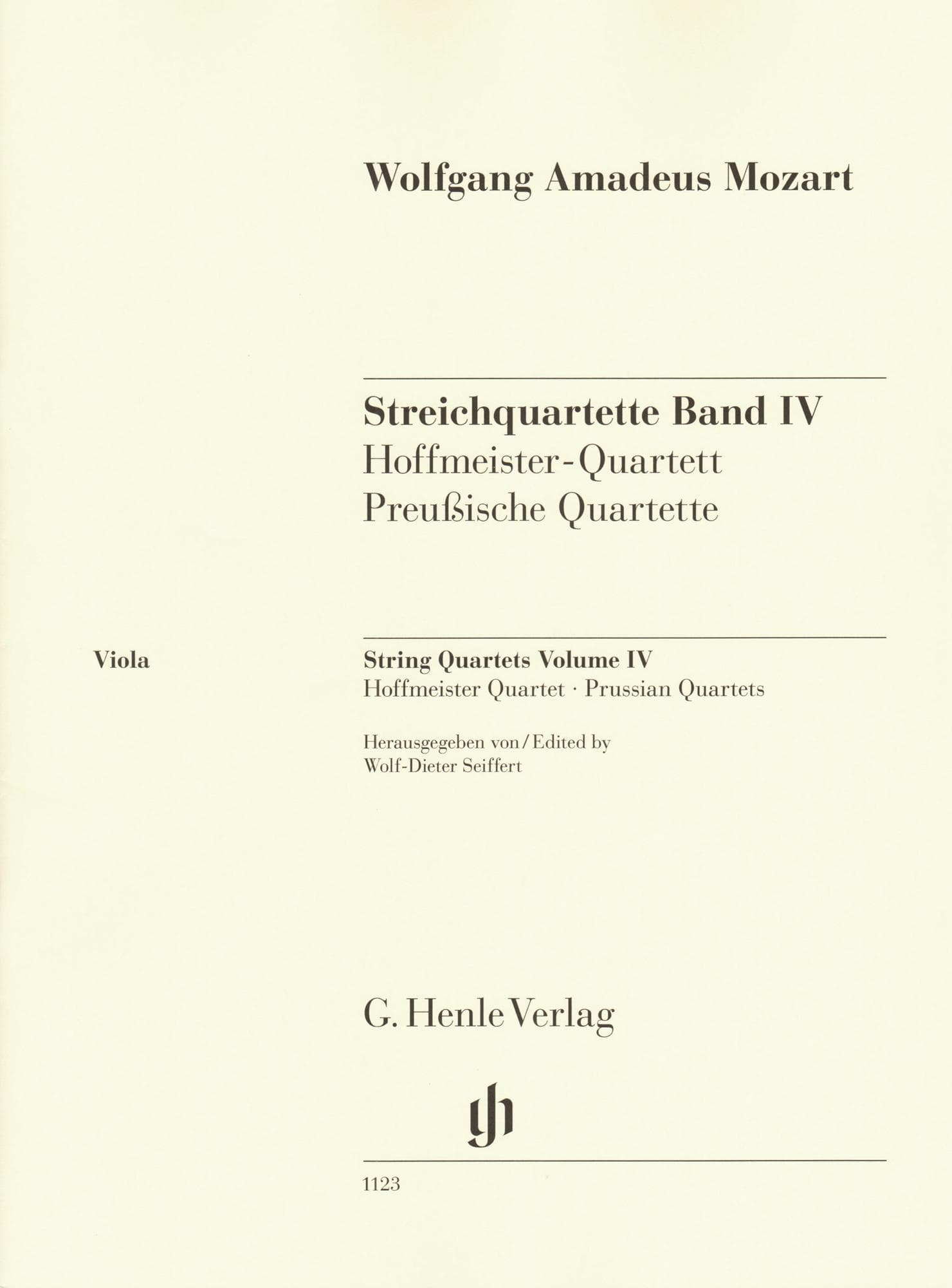 Mozart, W.A. - String Quartets, Volume IV: The Hoffmeister and Prussian Quartets - for String Quartet - G. Henle Verlag URTEXT