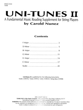 Uni-Tunes II Fundamental Reading Supplement-Bass By Carol Nunez Published by Neil A Kjos Music Company