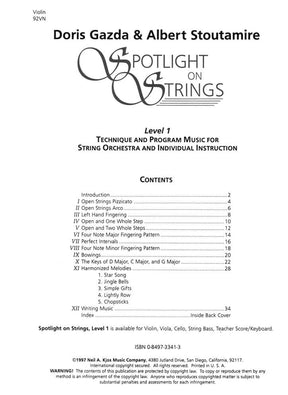 Gazda, Doris and Stoutamire, Albert L - Spotlight On Strings, Level 1 - for Violin - Neil A Kjos Music