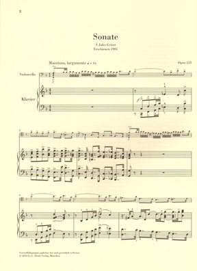 Saint-Saëns, Camille - Sonata No. 2 in F major, Opus 123 - for Cello and Piano - edited by Jost, Geringas, and Rogé - G. Henle Verlag URTEXT