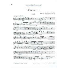 Reiding, Oscar - Concerto In b minor, Op 35 For Viola and Piano Published by Bosworth & Co