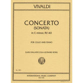 Vivaldi, Antonio - Sonata in e minor, F XIV, No 5, RV 40 For Cello and Piano Edited by Leonard Rose Published by International Music Company