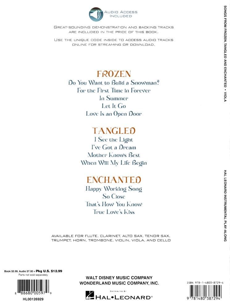 Songs from Frozen, Tangled, and Enchanted - for Viola - Hal Leonard