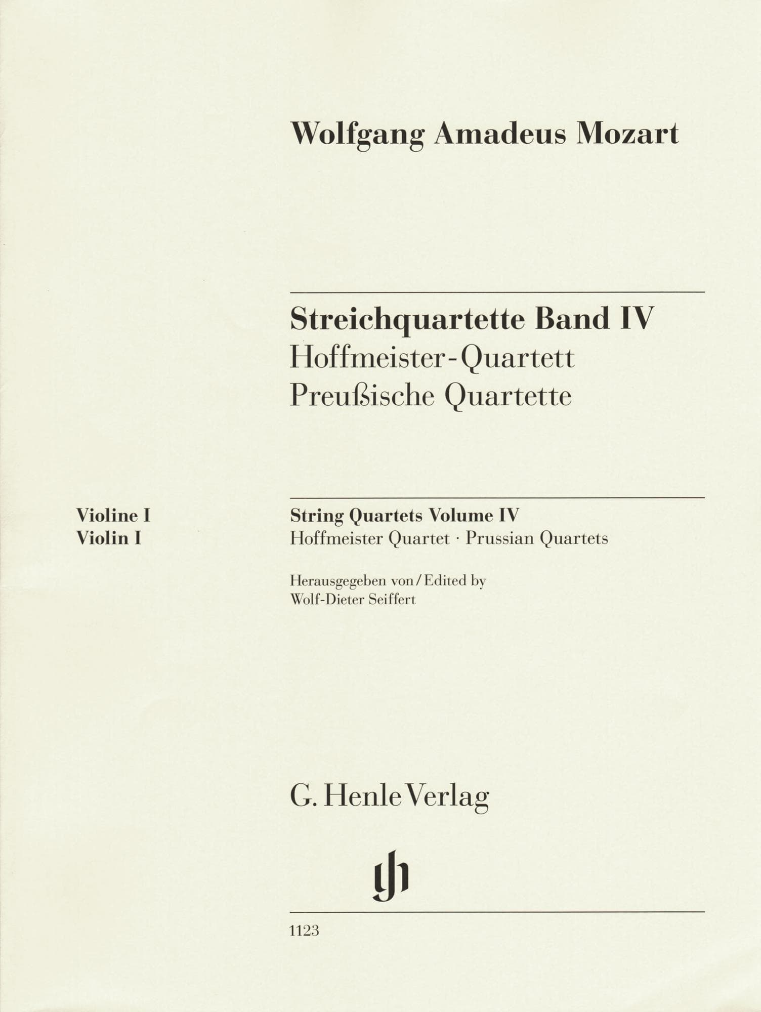 Mozart, W.A. - String Quartets, Volume IV: The Hoffmeister and Prussian Quartets - for String Quartet - G. Henle Verlag URTEXT