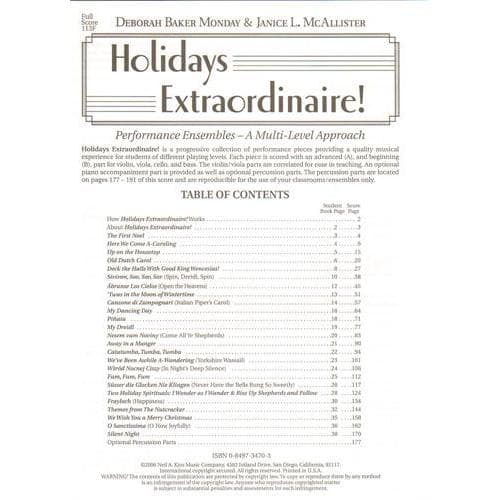 Monday, Deborah Baker - Holidays Extraordinaire! - Score - edited by Janice McAllister - Kjos Music Co