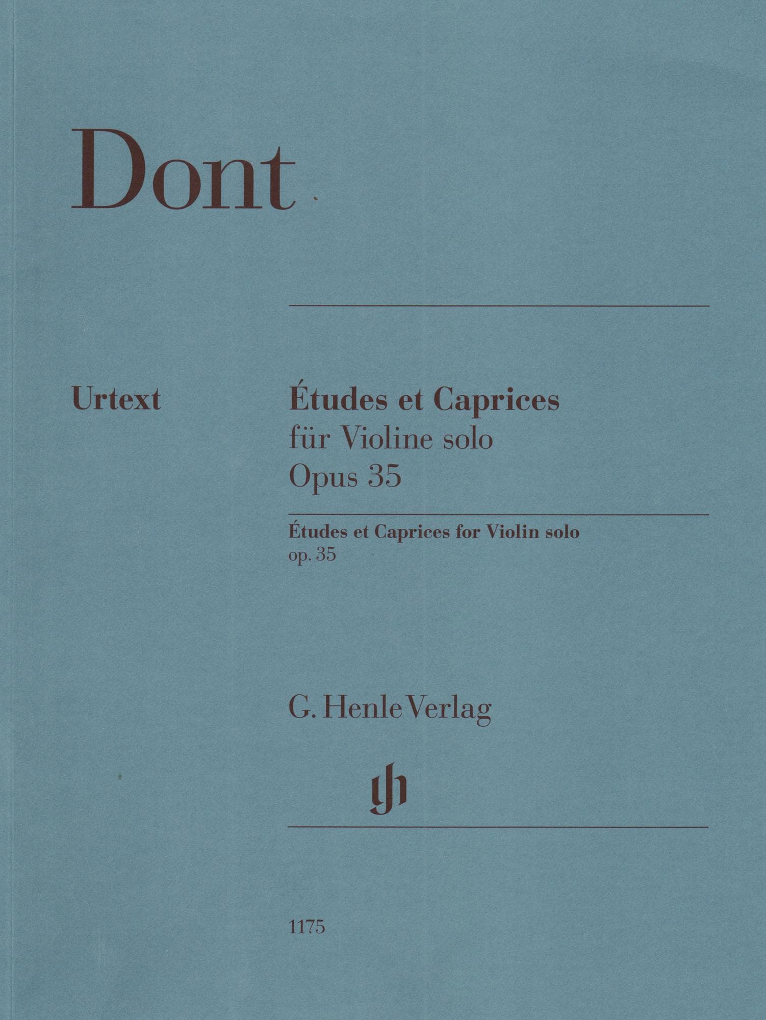 Dont, Jakob - 24 Etudes and Caprices Op 35 - Violin solo - edited by Dominik Rahmer - G Henle Verlag URTEXT