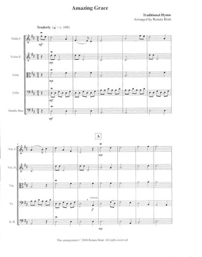 Amazing Grace / Simple Gifts - String Orchestra - Score and Parts - arranged by Renata Bratt - String Letter Publishing