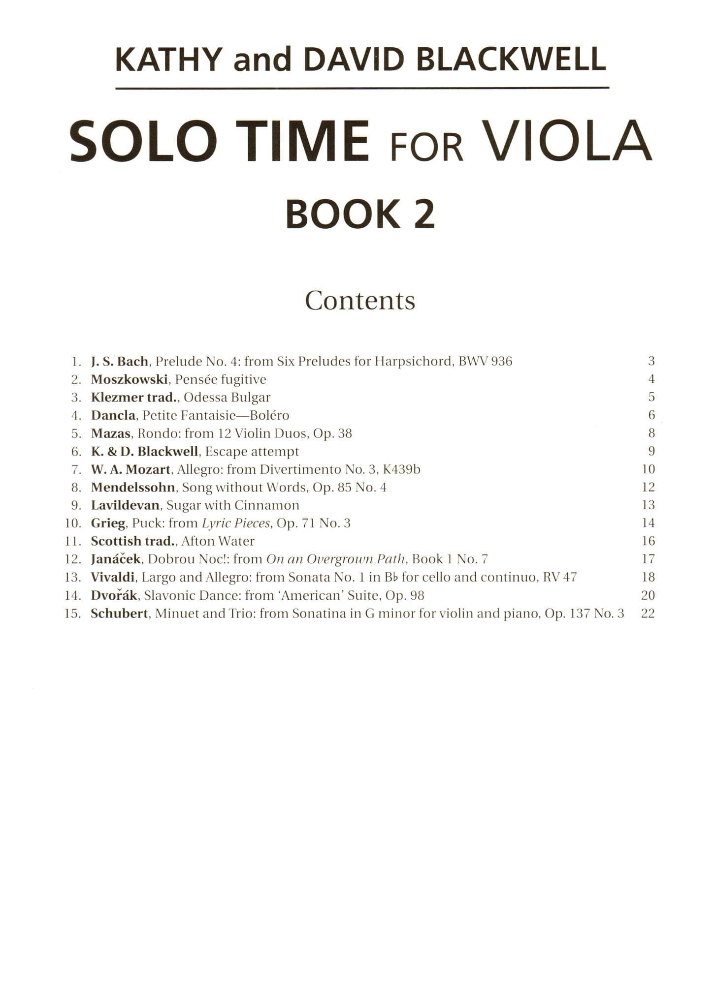 Solo Time for Viola - by Kathy and David Blackwell - Book 2 - for Viola and Piano - Oxford University Press